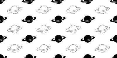 noir blanc Saturne sans couture modèle vecteur