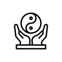 yin Yang icône ou logo conception isolé signe symbole vecteur illustration - haute qualité ligne style vecteur icône