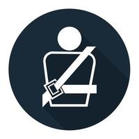 ppe icon.wearing un signe de symbole de ceinture de sécurité sur fond noir vecteur