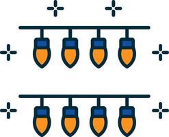 lumières ligne rempli deux couleurs icône vecteur
