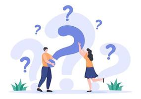 FAQ ou questions fréquemment posées pour le site Web, le service d'assistance des blogueurs, l'assistance aux clients, des informations utiles, des guides. illustration vectorielle de fond vecteur