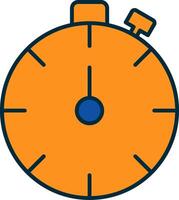 chronomètre ligne rempli deux couleurs icône vecteur