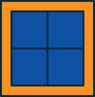 fenêtre ligne rempli deux couleurs icône vecteur