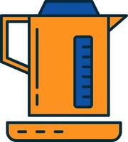 électrique bouilloire ligne rempli deux couleurs icône vecteur