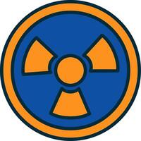 nucléaire ligne rempli deux couleurs icône vecteur