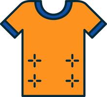 chemise ligne rempli deux couleurs icône vecteur