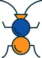 formicidés ligne rempli deux couleurs icône vecteur
