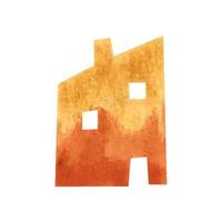 aquarelle maison clip art illustration ville architecture bâtiment simple style scandinave vecteur