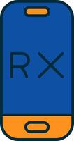 rx ligne rempli deux couleurs icône vecteur