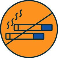 non fumeur ligne rempli deux couleurs icône vecteur