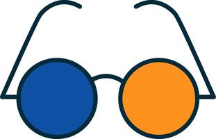 lunettes ligne rempli deux couleurs icône vecteur