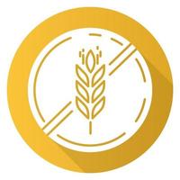 icône de glyphe de grandissime design plat jaune sans gluten. alimentation biologique. ingrédient sans produit. pain sain. régime alimentaire nutritif, alimentation saine. prévention coeliaque. illustration vectorielle vecteur