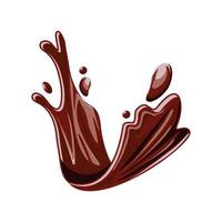 éclaboussures de chocolat au cacao vecteur