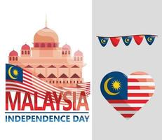 dépliant sur l'indépendance de la malaisie vecteur
