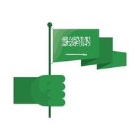 main avec drapeau arabie saoudite vecteur