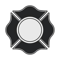 icône d'emblème de pompier vecteur