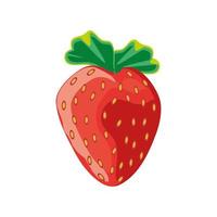 fraise aux fruits tropicaux vecteur