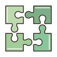 pièces de puzzle vertes vecteur