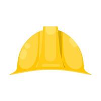 construction casque. sécurité chapeau tandis que travail isolé sur blanc Contexte. Jaune Plastique couvre-chef. vecteur illustration