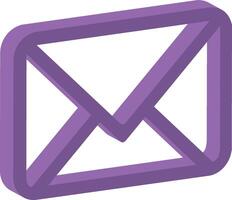 email message boîte icône, violet tons 3d vecteur, message bouton, email vecteur