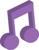 la musique icône, dans violet tons, 3d vecteur, la musique bouton vecteur