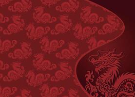 rouge dragon, vecteur illustration, pour arrière-plans et tissus modèle, répéter, dragon année