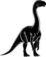 ai généré silhouette dinosaure noir Couleur seulement vecteur