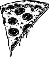 ai généré silhouette Pizza tranche noir Couleur seulement vecteur