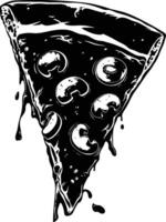 ai généré silhouette Pizza tranche noir Couleur seulement vecteur