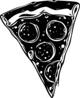 ai généré silhouette Pizza tranche noir Couleur seulement vecteur