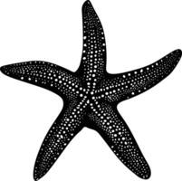ai généré silhouette étoile de mer noir Couleur seulement vecteur