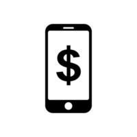 icône de téléphone symbole d'icône de téléphone avec dollar pour l'application et le messager vecteur