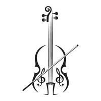 modèle de conception de vecteur de logo d'icône de violon