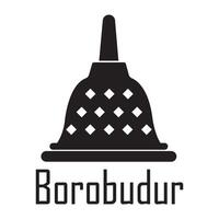 modèle de conception de vecteur de logo d'icône de temple de borobudur