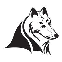 chien tête icône logo vecteur conception modèle