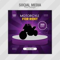 moto vendre pour location social médias Publier conception vecteur