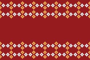 ethnique géométrique en tissu modèle traverser point.ikat broderie ethnique Oriental pixel modèle Noël rouge Contexte. abstrait, vecteur, illustration. texture, cadre, décoration, motifs, soie fond d'écran. vecteur