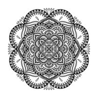 mandala pour henné, Mehndi, tatouage, décoration, coloration livre. décoratif rond ornements. ethnique Oriental circulaire ornement vecteur. anti stress thérapie dessin vecteur