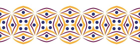 frontière ligne sans couture Contexte. décoratif conception sans couture ornemental mosaïque frontière modèle. islamique, Indien, arabe motifs. abstrait fleur vecteur