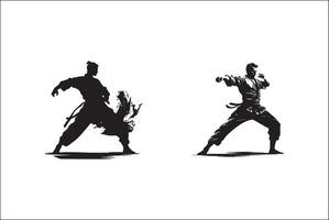 martial art vecteur silhouette noir