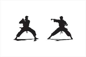 martial art vecteur silhouette noir