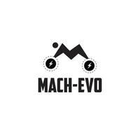 mach evo électronique bicyclette logo conception ,vecteur illustration de électronique boulon vecteur