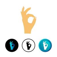 illustration de l'icône du geste de la main du trou abstrait vecteur