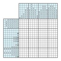 Japonais mots croisés puzzle. des gamins et adulte mathématique mosaïque. nonogramme. logique puzzle jeu. numérique rébus. vecteur illustration