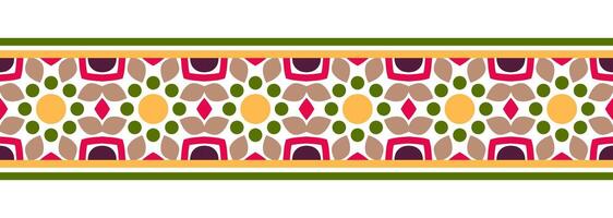 frontière ligne sans couture Contexte. décoratif conception sans couture ornemental mosaïque frontière modèle. islamique, Indien, arabe motifs. abstrait fleur. vecteur illustration