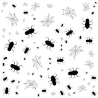 modèle de les araignées et araignée toiles sur blanc Contexte vecteur