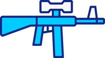agression fusil bleu rempli icône vecteur