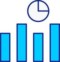 analytique bleu rempli icône vecteur