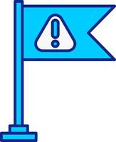 avertissement drapeau bleu rempli icône vecteur