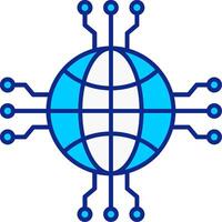 réseau bleu rempli icône vecteur